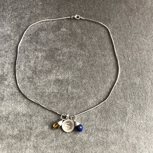 Alex and Ani necklace with “S” charm + 2 stone charms in box - Oct birthstone - Picture 5 of 8